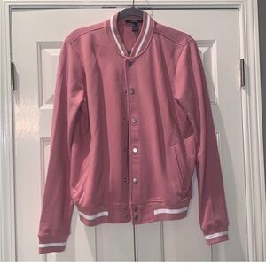 Forever 21 Pink Purple Mauve Lilac Lavender Varsity Letter Bomber Jacket Coat